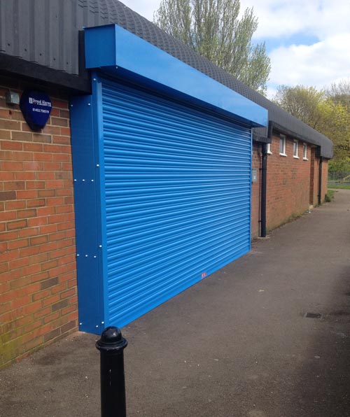 Blue Powder Coated Roller Shutter- Aldershot