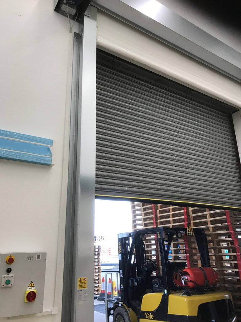 Outside-of-External-High-Speed-Door-(With-Roller-Shutter),-Derbyshire