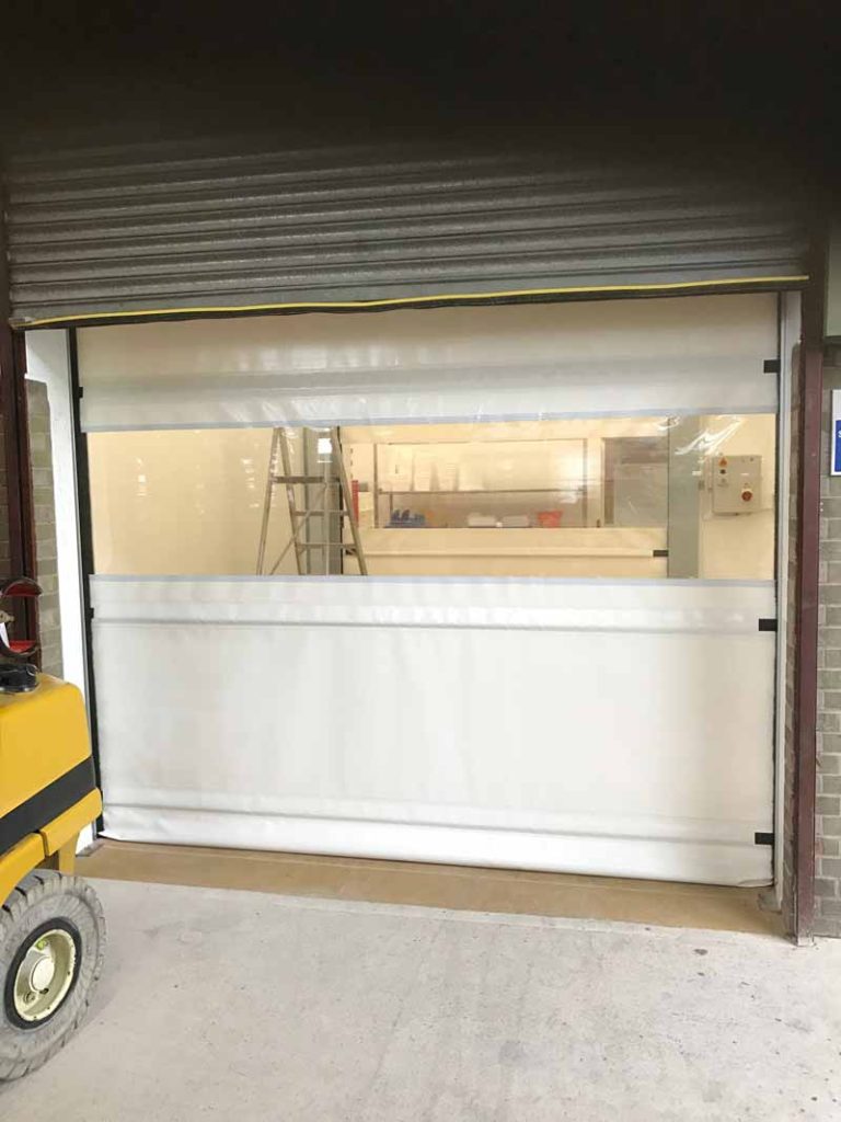 Internal high speed door with roller shutter