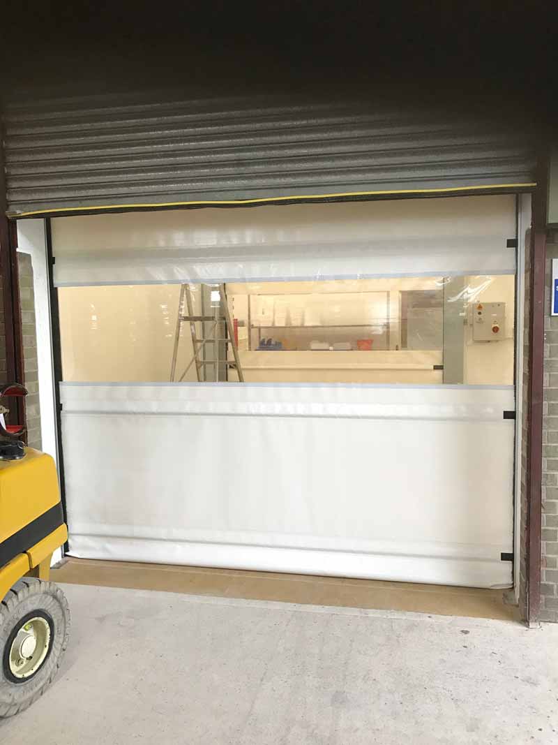 Internal high speed door with roller shutter