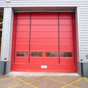 Red folding high speed door