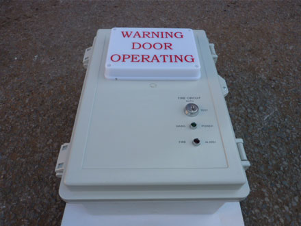 Fire-Warning-Panel-Westwood Security Shutters- Dursley